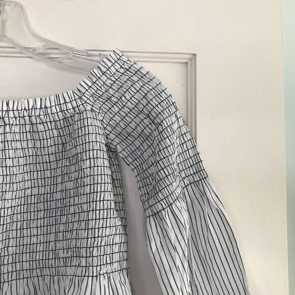 Loft | Striped Smocked Off-the-Shoulder Top - Picture 5 of 10